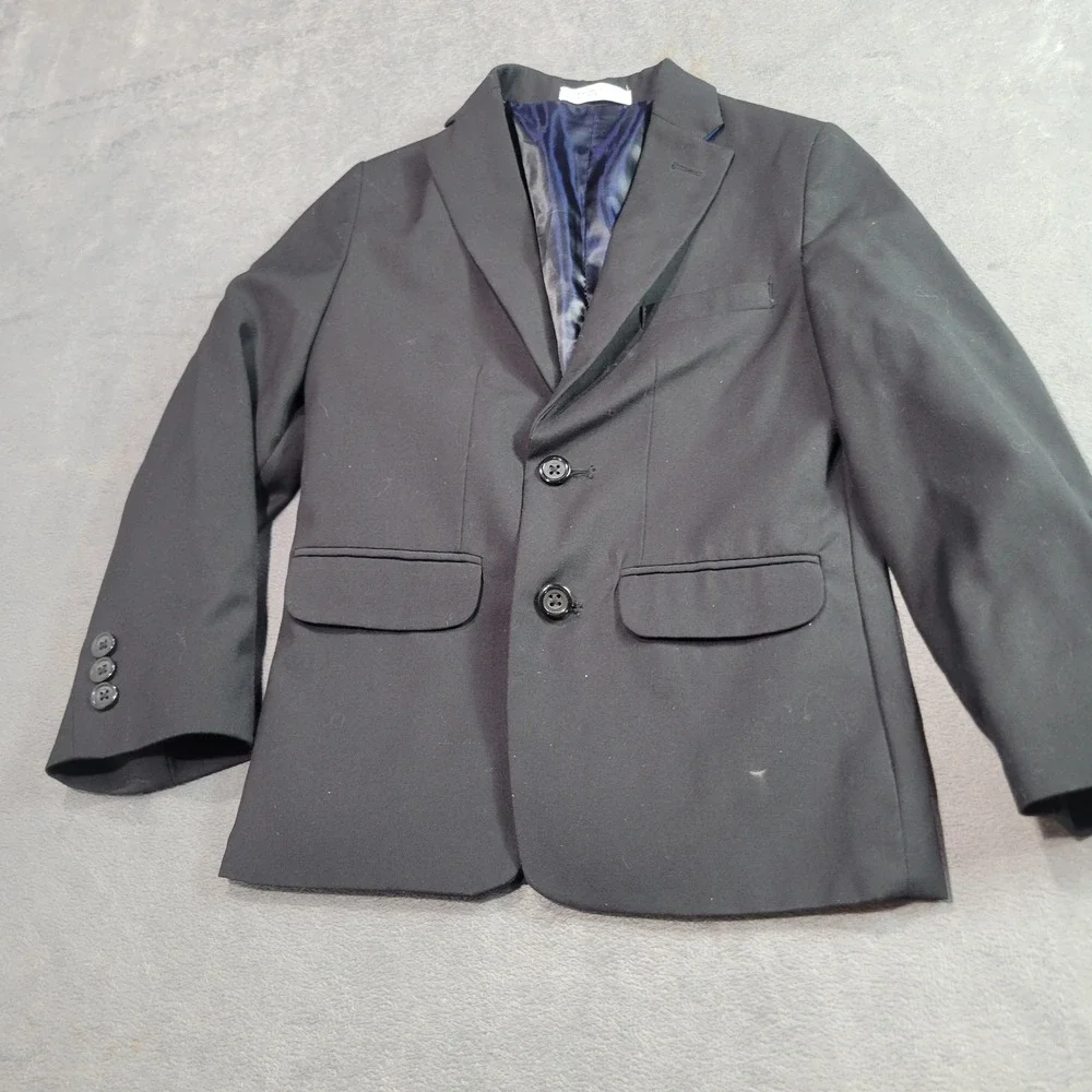 IZOD Boys Black 2 Piece‎ Suit Set Blazer Pants Wool Blend Size 8 IZ35700R-215
